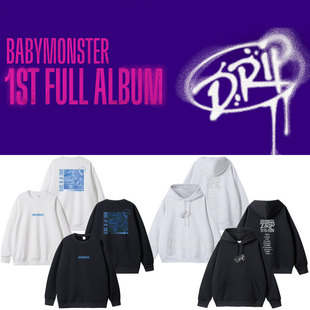BABYMONSTER2024DRIP快闪周边应援同款衣服印花连帽卫衣套头加绒
