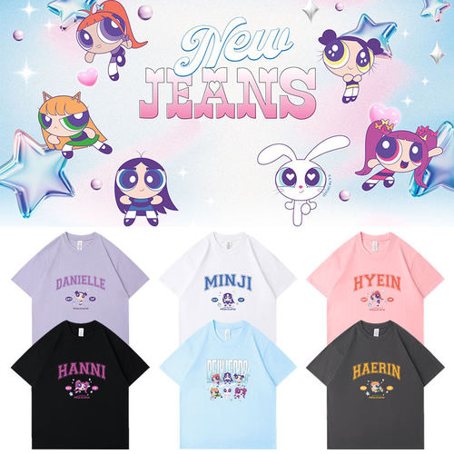 NEWJEAN2023专辑GET UP周边同款短袖T体恤棉质卡通印花打歌衣服