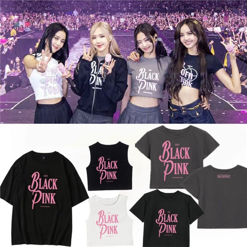 blackpink世巡安可旧金山演唱会金珍妮朴彩英同款衣服短袖棉质T恤