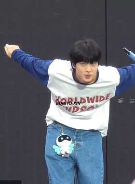 JIN金硕珍 2025演唱会 RUNSEOKJIN同款长短袖丁恤宽松印花T恤衣服