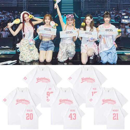 RedVelvet2024亚巡FM演唱会周边同款短袖T恤宽松棉印花打底衫夏