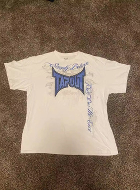 跨境原宿T恤复古 Y2K Tapout MPS MMA 格斗 Grunge T 恤白色