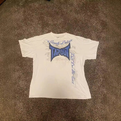 跨境原宿T恤复古 Y2K Tapout MPS MMA 格斗 Grunge T 恤白色