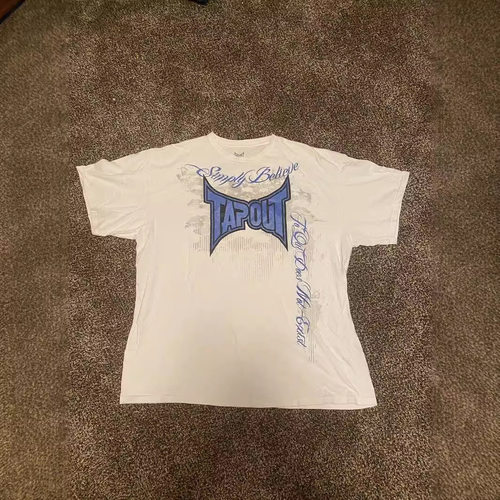 跨境原宿T恤复古 Y2K Tapout MPS MMA 格斗 Grunge T 恤白色