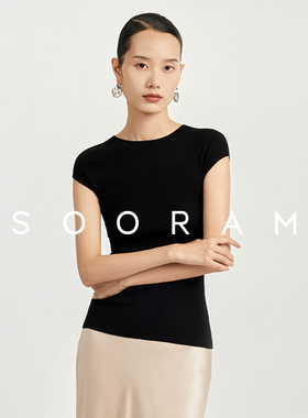 素韧丨德国高端扬子纱进口美丽诺羊毛针织衫女夏季包肩袖薄款上衣