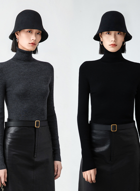 素韧德国精纺扬子纱高领精致打底衫女秋冬内搭美丽诺羊毛针织衫