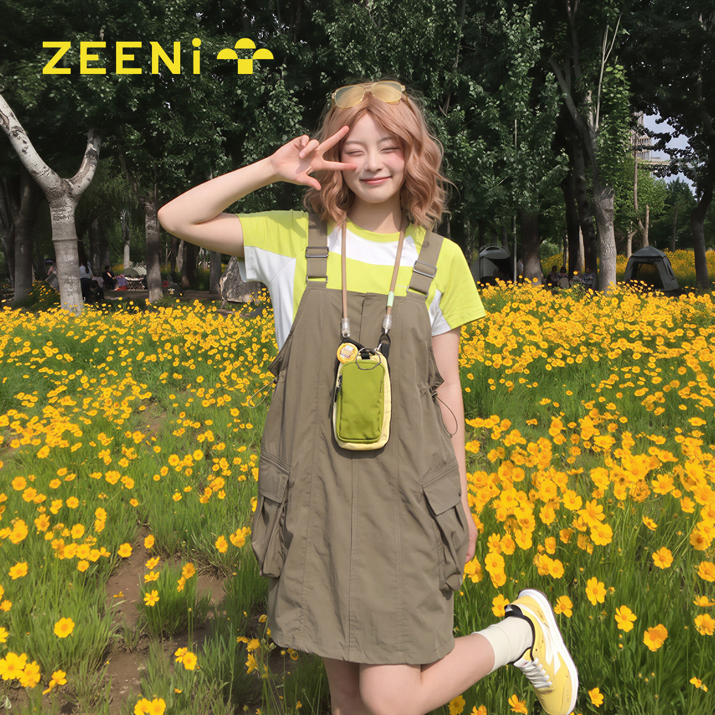 工装风背带连衣裙夏季薄款大口袋图片
