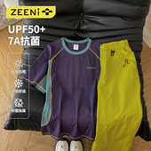 7A抗菌UPF50 短袖 速干衣女软壳登山裤 ZEENI 户外爬山徒步运动套装