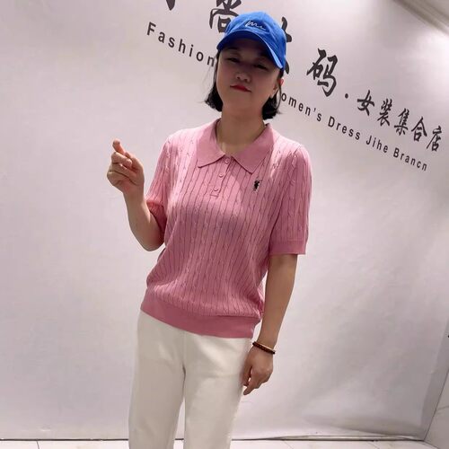 女权贵族夏季新款大码POLO针织衫