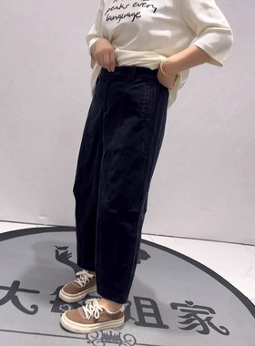 女权贵族8306冬季新款条绒气球裤加大码女装胖妹妹宽松显瘦女裤潮