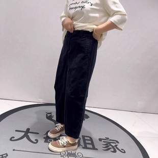 新款 胖妹妹宽松显瘦女裤 条绒气球裤 女装 潮 加大码 女权贵族8306冬季