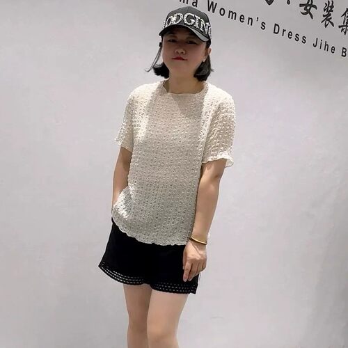 芮娜依莲夏季新款大码气质短袖衫