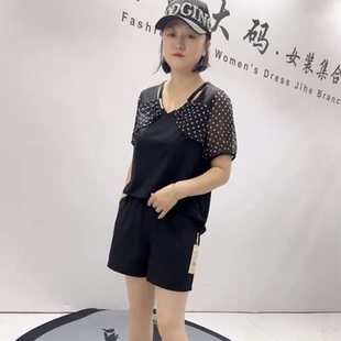 新款 加大码 芮娜依莲5228夏季 短袖 女 女装 胖妹妹减龄显瘦欧货气质衫