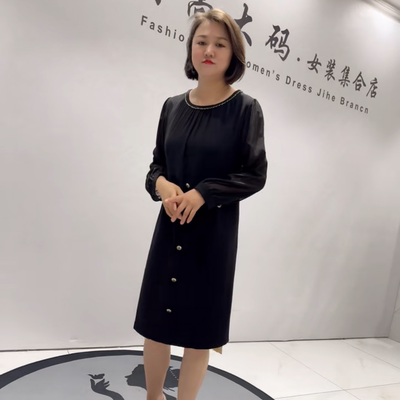 芮娜依莲秋季新款大码显瘦连衣裙