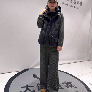 9838芮娜依莲冬季新款欧货三件套羽绒服加大码女装胖妹妹显瘦外套