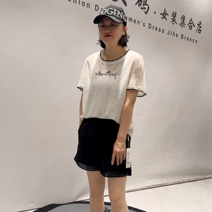 31096女权夏季新款欧货短袖衫加大码女装胖妹妹百搭显瘦上衣