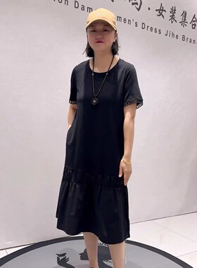 3230女权贵族夏季新款欧货减龄连衣裙加大码女装胖妹妹显瘦休闲裙