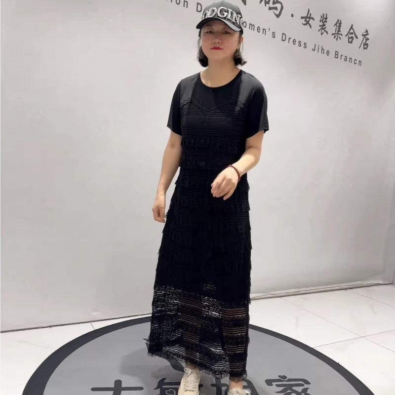 3039女权贵族夏季新款欧货连衣裙加大码女装胖妹妹显瘦蛋糕裙长裙