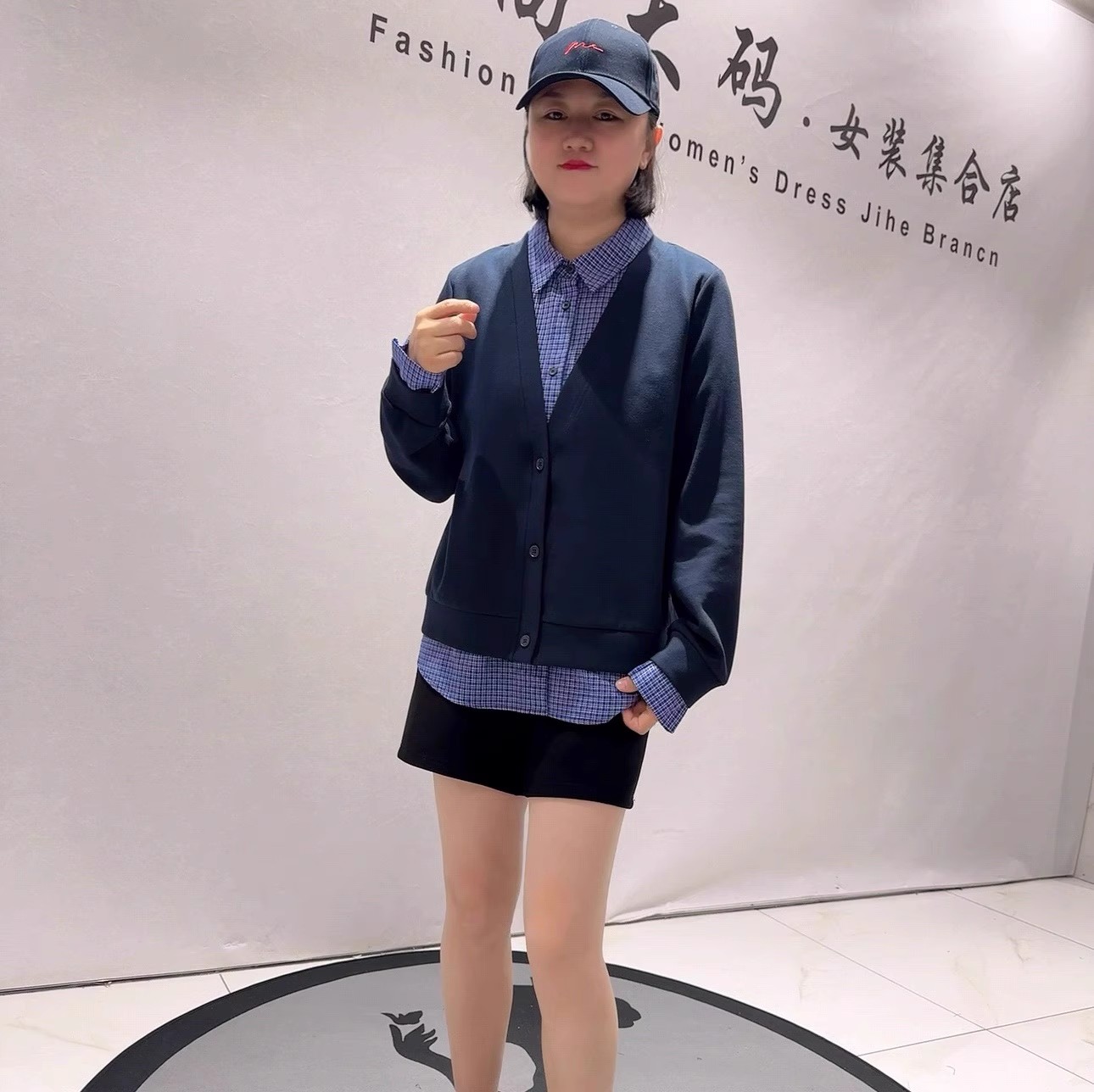 针丝缘子汇年货春款大码假两件衫