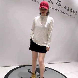 胖妹妹气质衫 芮娜依莲5225年货新款 女装 加大码 百搭上衣 欧货打底衫