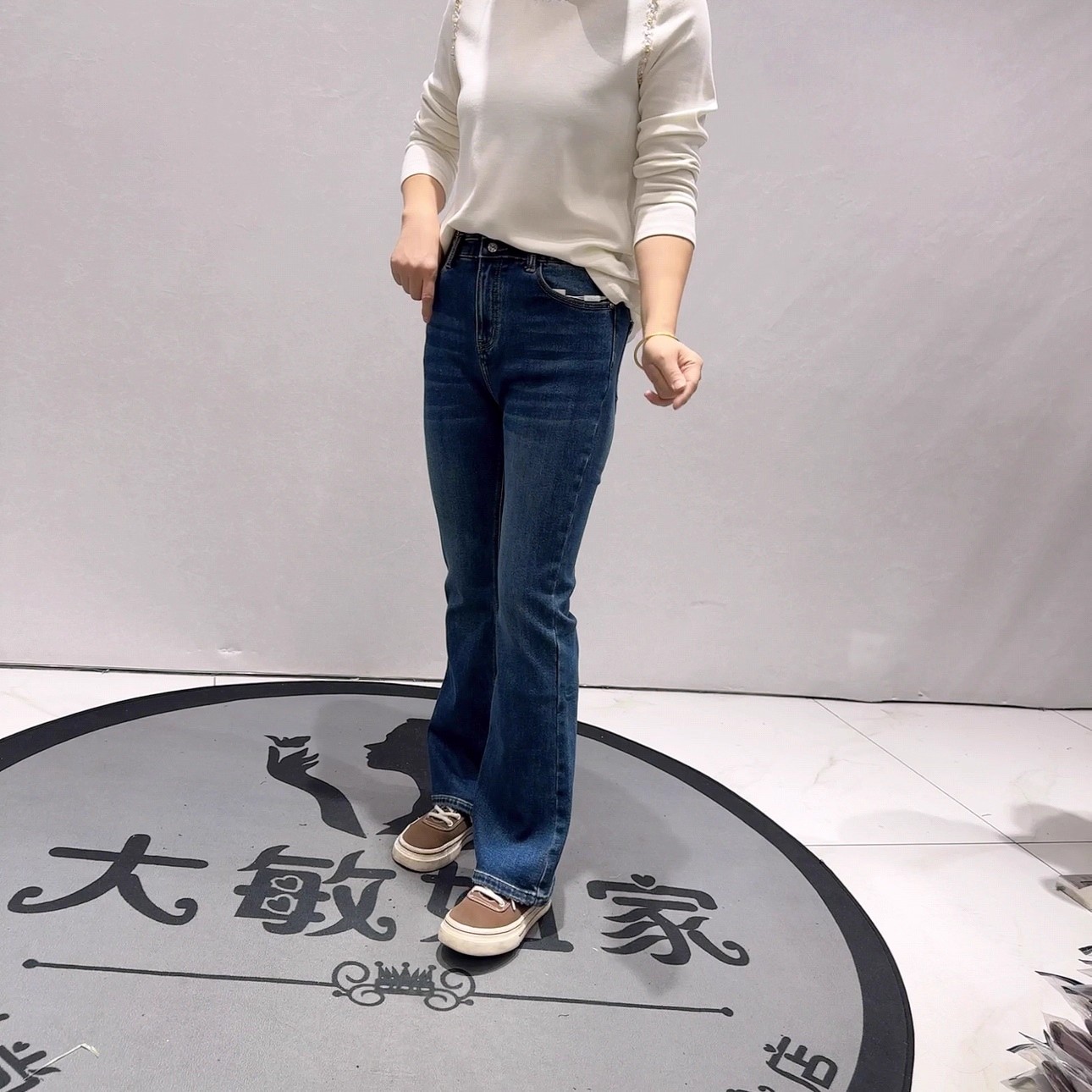 柏菲蒂冬季新款大码加绒牛仔裤女