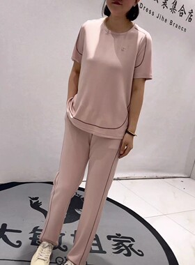 3275芮娜依莲蓝鲸之吻夏季新款欧货套装加大码女装胖妹妹两件套装