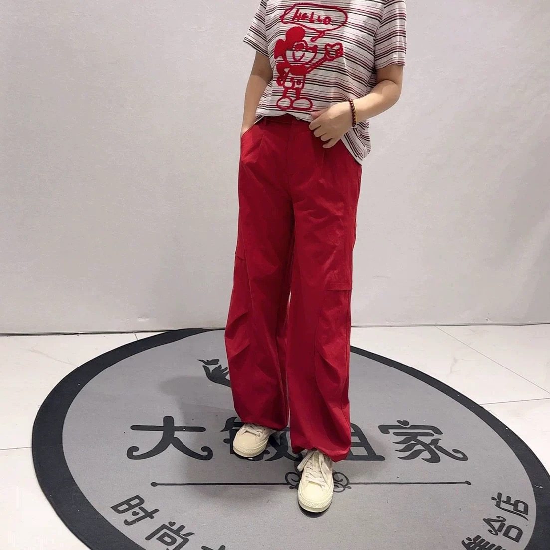 针丝缘子汇5338年货春款欧货弯刀裤加大女装胖妹妹百搭休闲女裤潮,女装/女士精品,大码裤装,淘宝优惠券,粉丝福利购,淘宝优惠卷