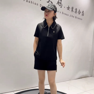 3359女权夏季新款欧货短袖POLO衫大码女装胖妹妹百搭显瘦上衣
