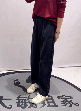 2042芮娜依莲蓝鲸之吻春季新款欧货女裤加大码女装胖妹妹弯刀裤女