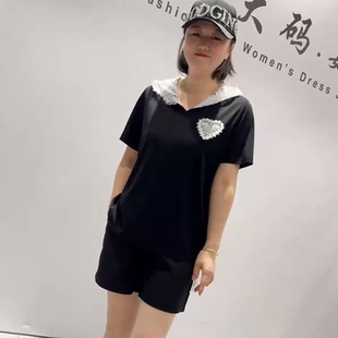 新款 加大码 芮娜依莲5602夏季 短袖 女 女装 胖妹妹减龄显瘦欧货气质衫