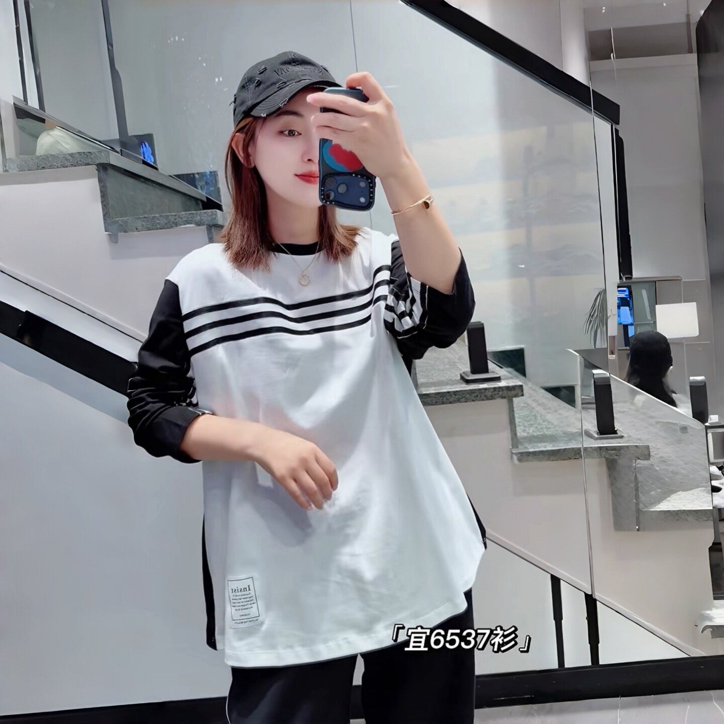 宜语析6537秋季新款欧货一手长衫加大码女胖妹妹减龄宽松显瘦上衣