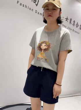 女权贵族夏季新款大码卡通短袖T