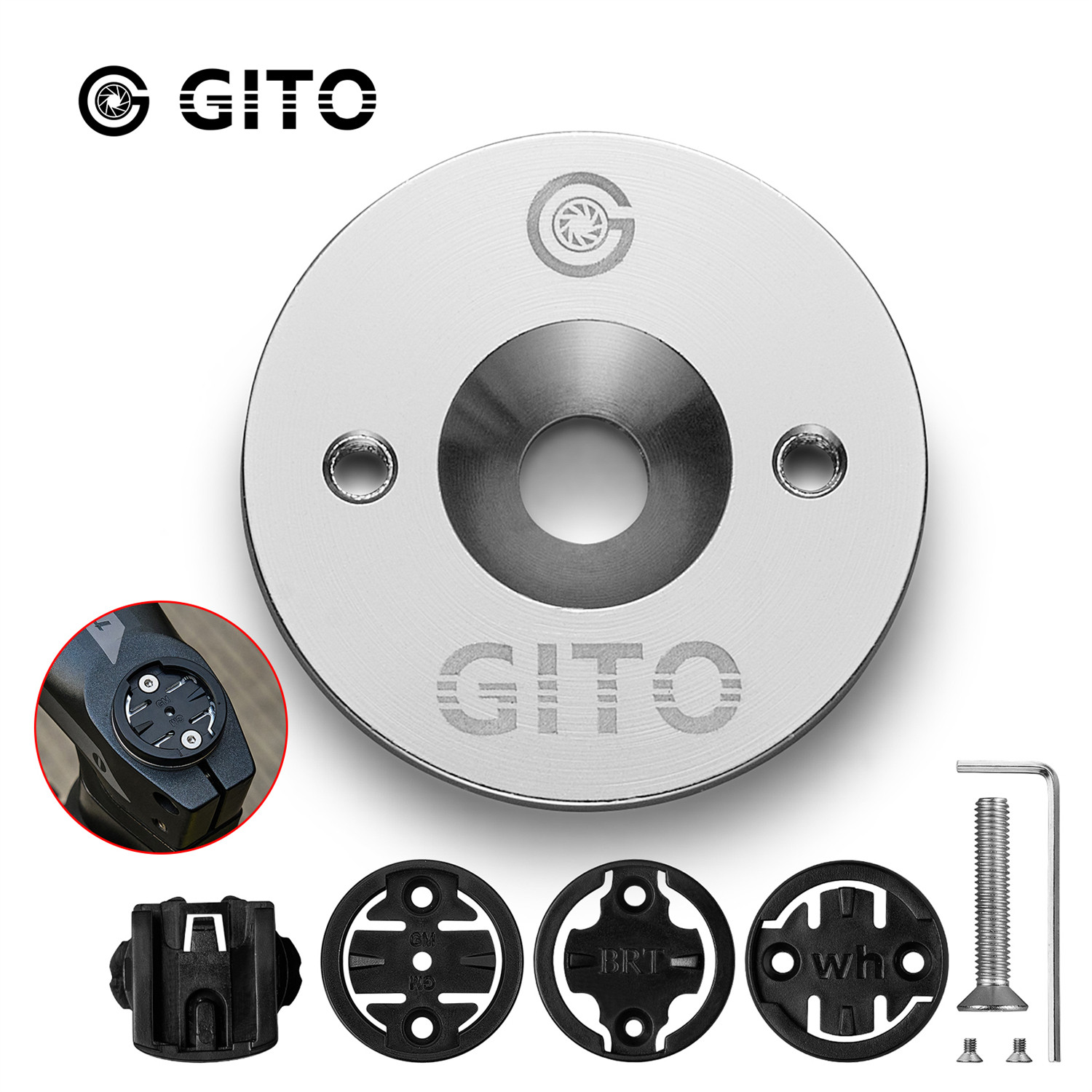 GITO超轻公路山地车车把碗组上盖码表座支架佳明百锐腾wahoo猫眼