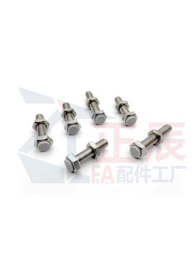 304不锈钢外六角灰色硅橡胶止动螺栓型防撞缓冲SSTS8-20/60