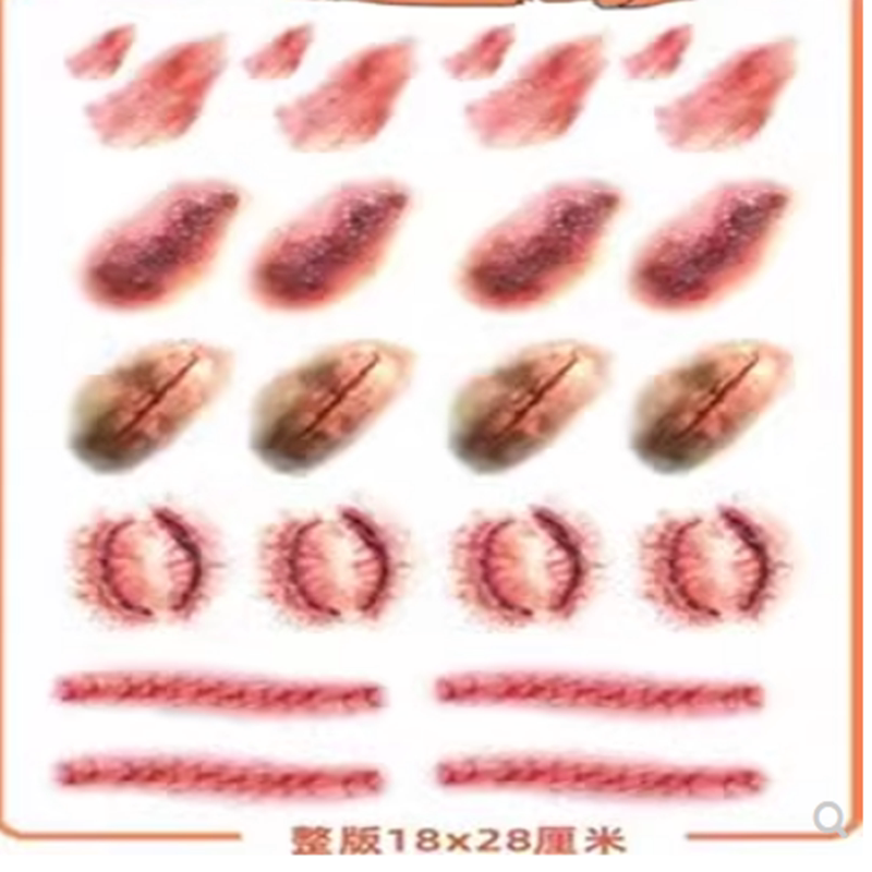 万圣节贴纸伤疤贴纹身贴淤青擦伤