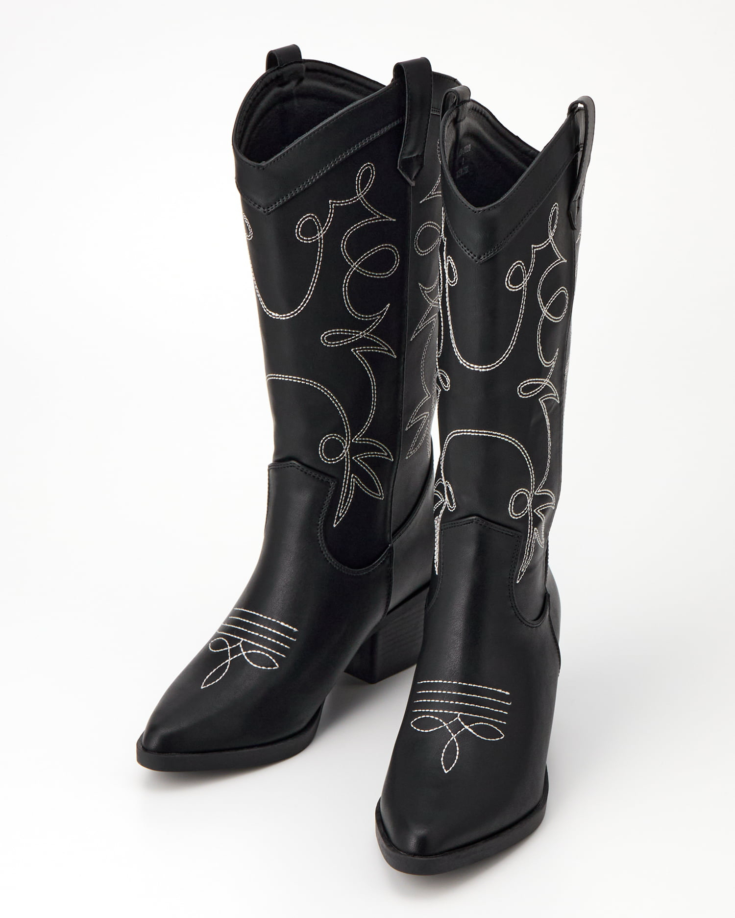 日系西部牛仔V口骑士靴切尔西马丁靴长筒粗跟复古中筒马靴女靴