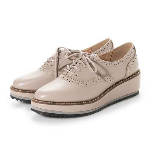 EVOL布洛克单鞋透气通勤女鞋女休闲厚底松糕底英伦系带鞋