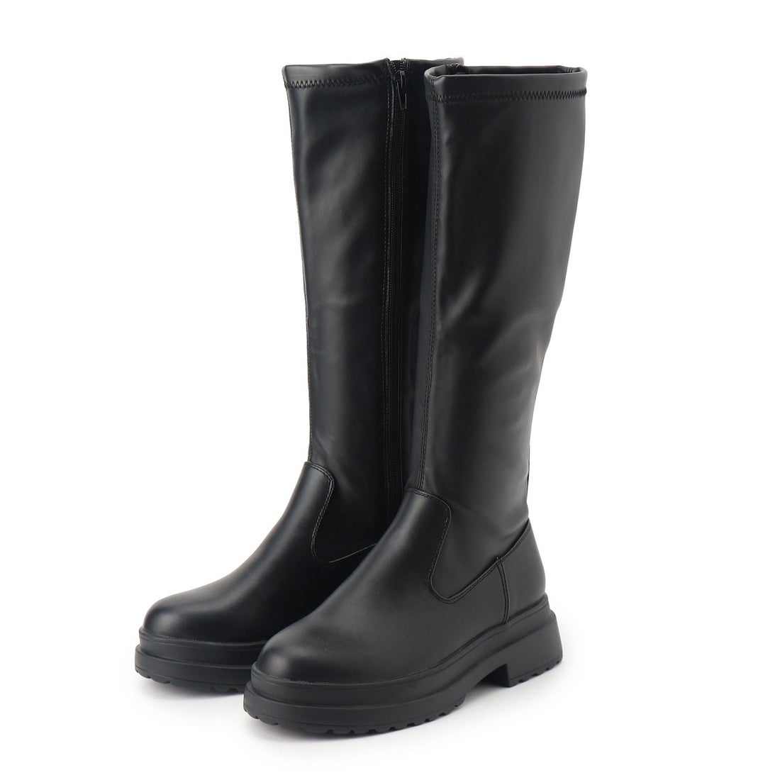 重磅主推！巨软！松糕厚底圆头不过膝弹力靴秋冬长筒骑士靴瘦瘦靴