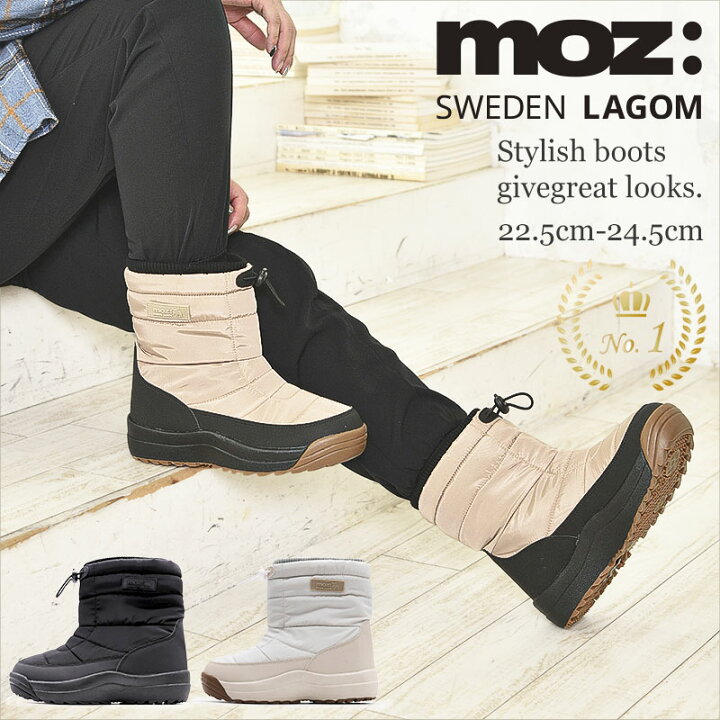 防滑冰爪日单女雪地靴MOZ冬户外棉靴加绒保暖中筒靴轻便哈尔滨靴