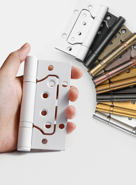 免开槽4寸子母合页现代简约灰黑静音木门房门承重活页字母加厚叶