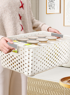 塑料收纳筐桌面杂物收纳框幼儿园玩具收纳盒厨房零食收纳篮子