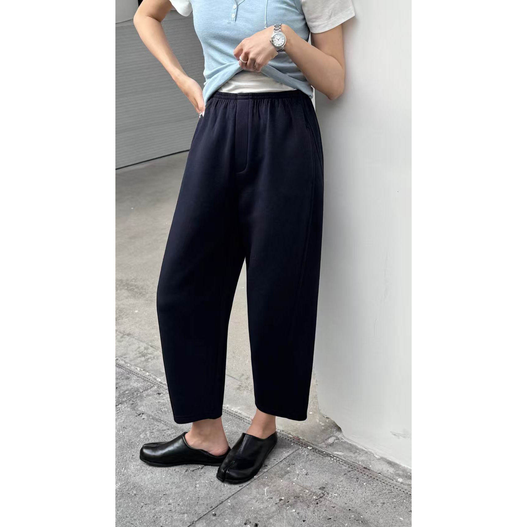 简谜26005欧货春款休闲小个子奶奶裤女九分哈伦裤萝卜裤宽松垮裤