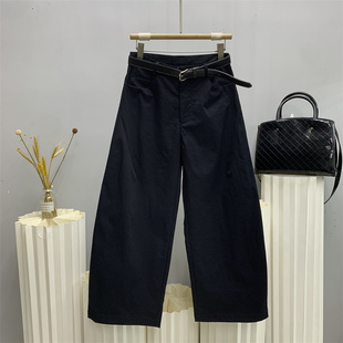 长裤 JM简谜26010欧货春款 宽松弯刀裤 女休闲阔腿裤 高腰显瘦大筒裤