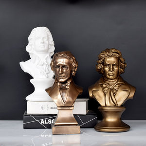 音乐家莫扎特贝多芬肖邦人物头像雕塑钢琴上的摆件装饰品教具摆设