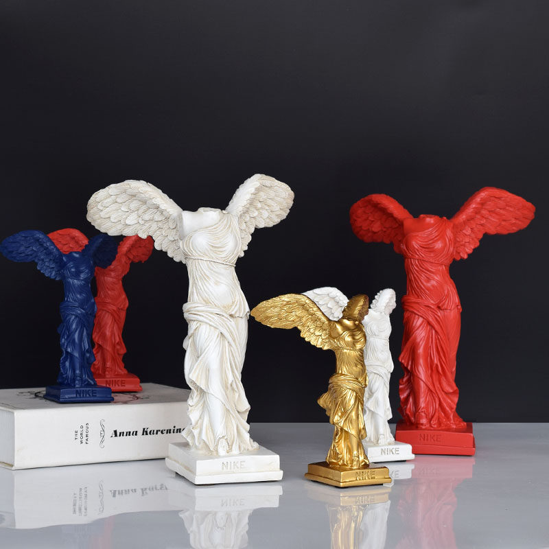希腊胜利女神雕塑雕像桌面摆件家居装饰工艺品欧式酒柜树脂摆设