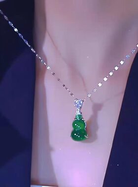 气质女士绿色葫芦项链轻奢高级感时尚百搭锁骨链精致不易掉色