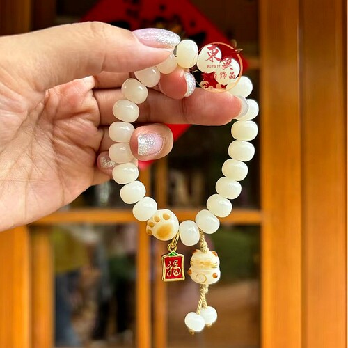 厦门南普陀白玉菩提猫爪手链
