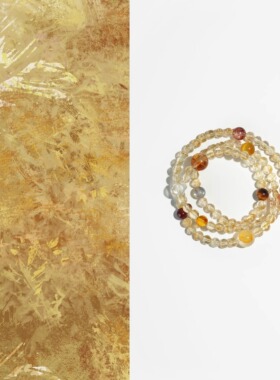 「朝露」天然黄水晶手串女新中式高级感黄塔晶多宝多圈招财手链