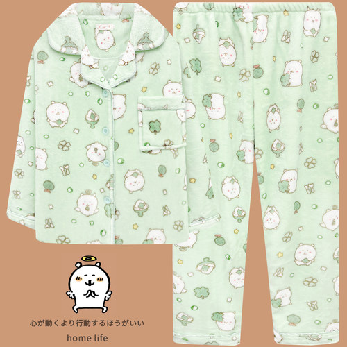 网红风可爱自嘲熊睡衣冬季女新款