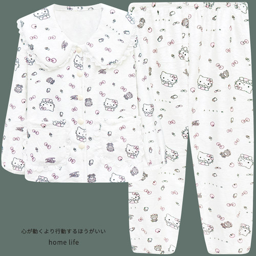 可爱HelloKitty睡衣女秋冬款